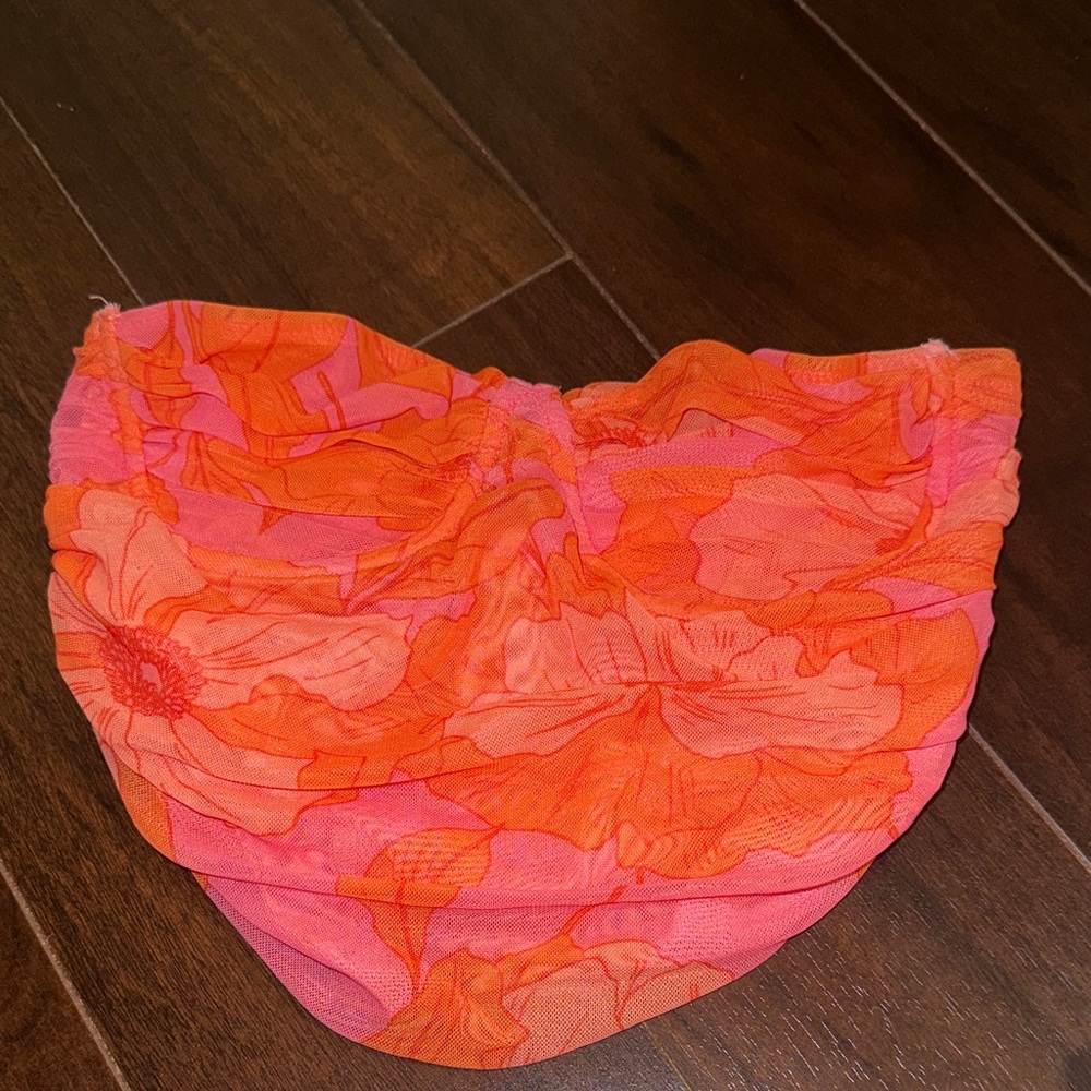 Pink and Orange Floral Bandeau Top